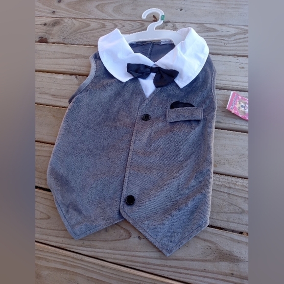 New Dog Gray Easter Suit Sweater Bow Tie Size Large L - Picture 1 of 2
